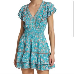 Poupette St. Barth Camilla Blue Floral Mini Dress